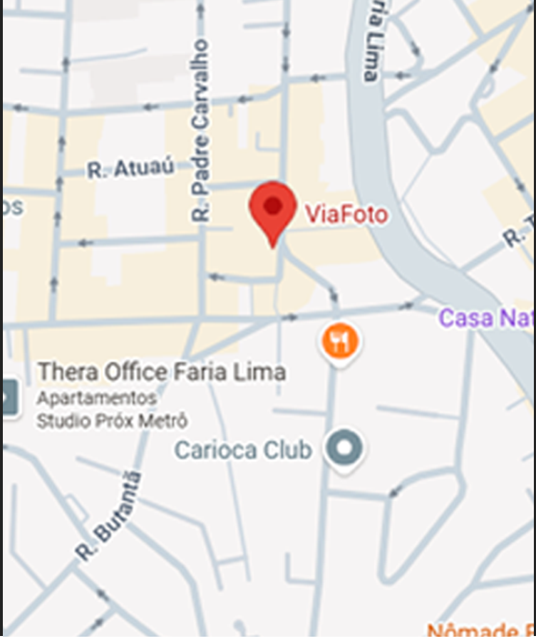 Mapa da localização do Instituto ViaFoto na Rua Fernão Dias, Pinheiros